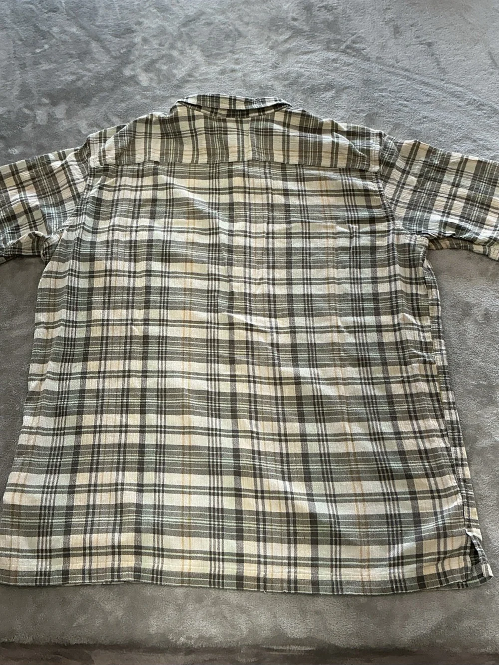 Patagonia A/C Short Sleeve Button Up Men’s XL Organic Cotton Green Plaid 52921